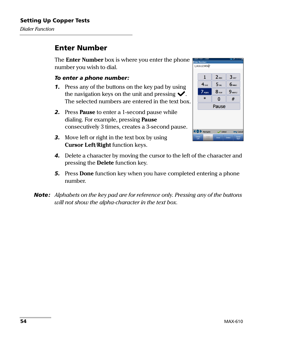 Enter number | EXFO MaxTester MAX-610 User Manual | Page 62 / 281