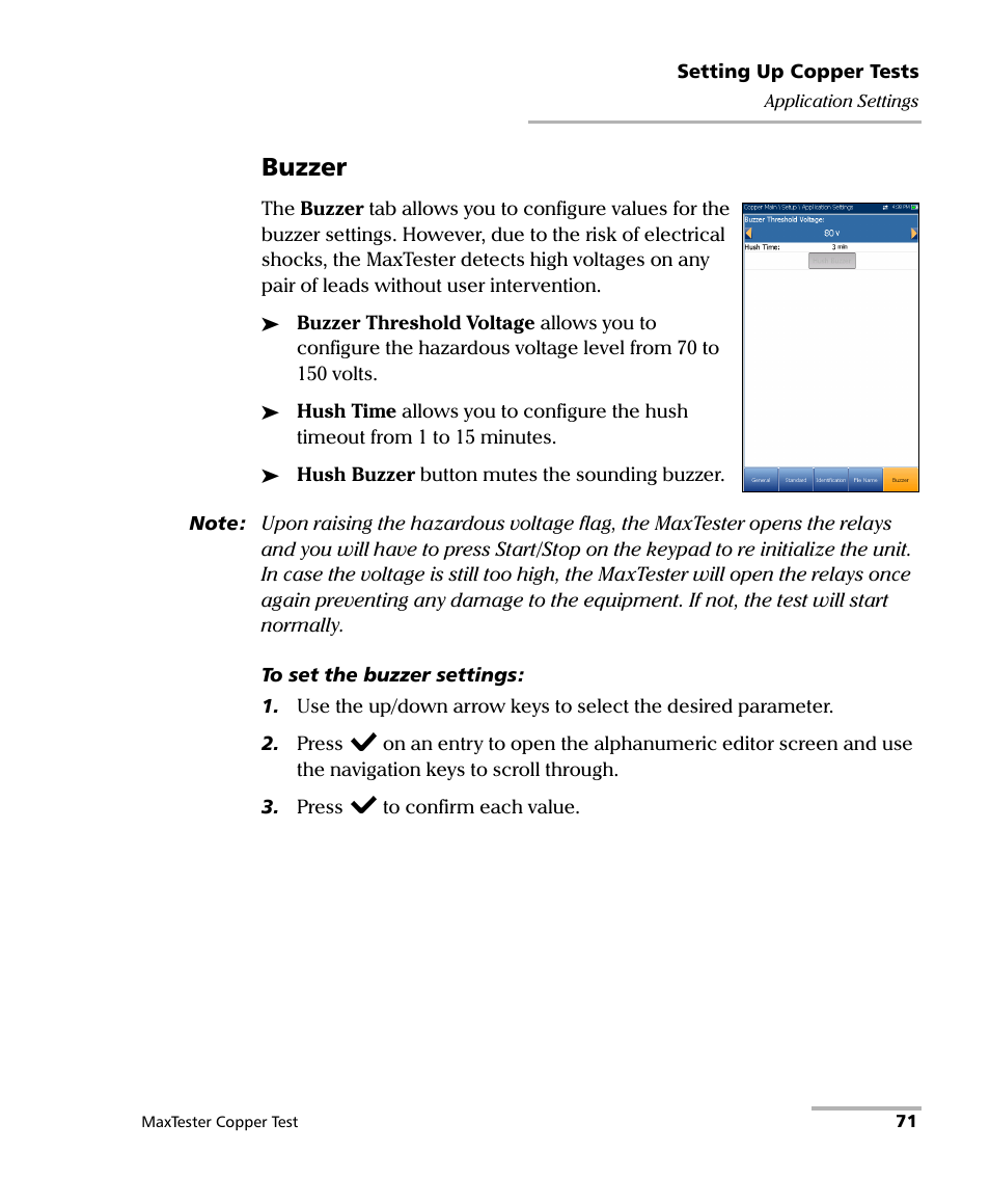 Buzzer | EXFO MaxTester MAX-610 User Manual | Page 79 / 281