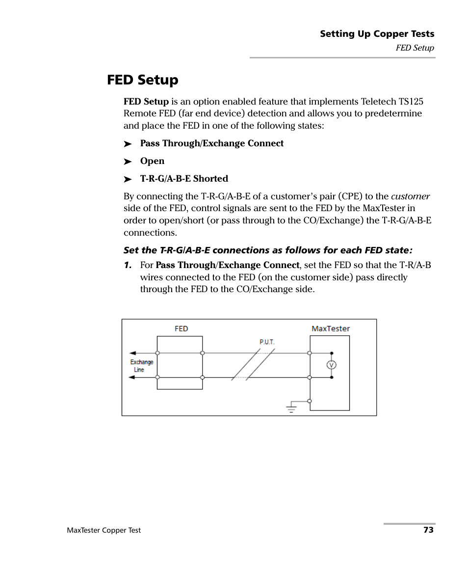 Fed setup | EXFO MaxTester MAX-610 User Manual | Page 81 / 281