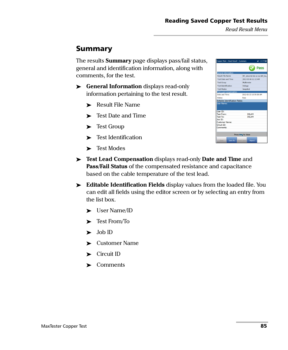 Summary | EXFO MaxTester MAX-610 User Manual | Page 93 / 281