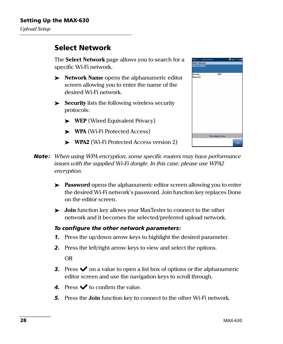 Select network | EXFO MaxTester MAX-630 User Manual | Page 34 / 135