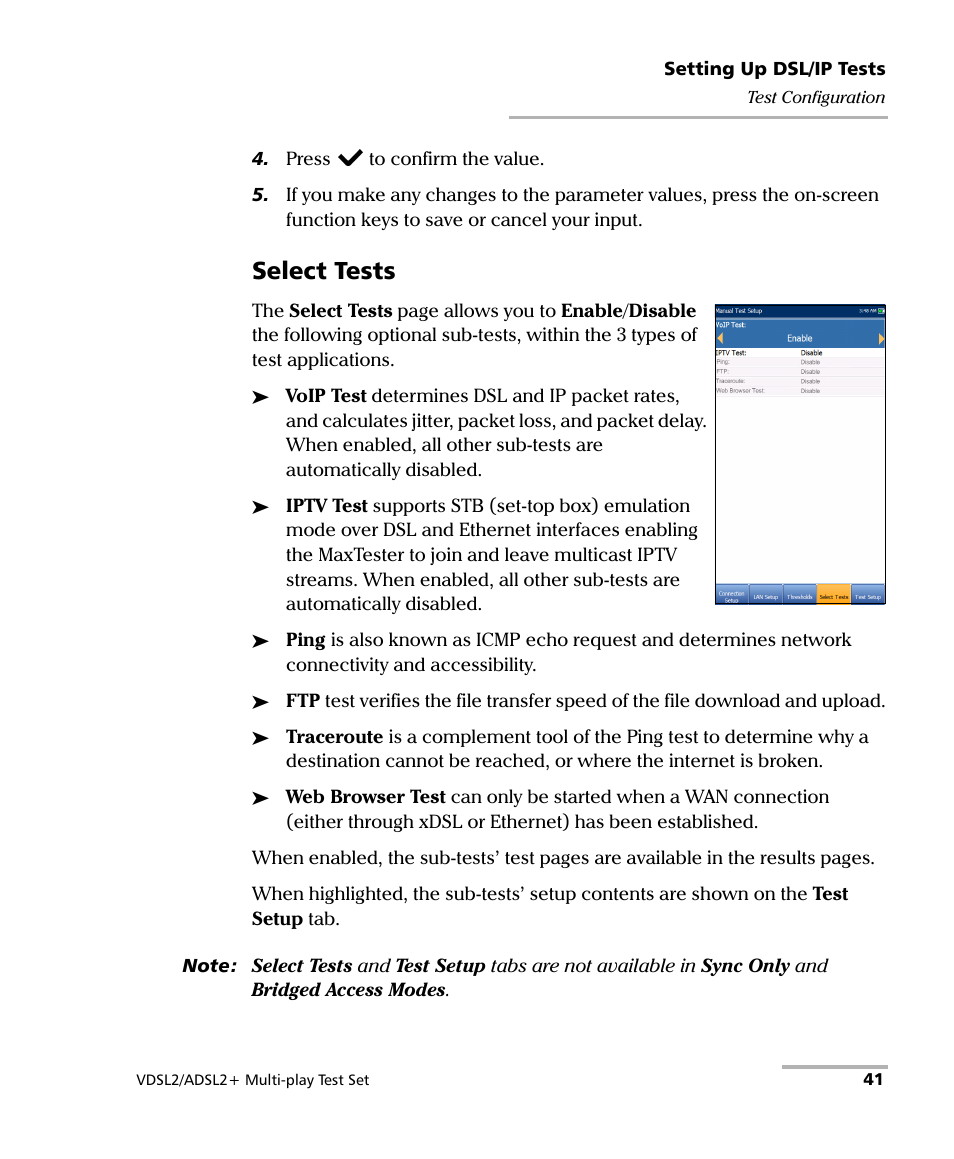 Select tests | EXFO MaxTester MAX-630 User Manual | Page 47 / 135