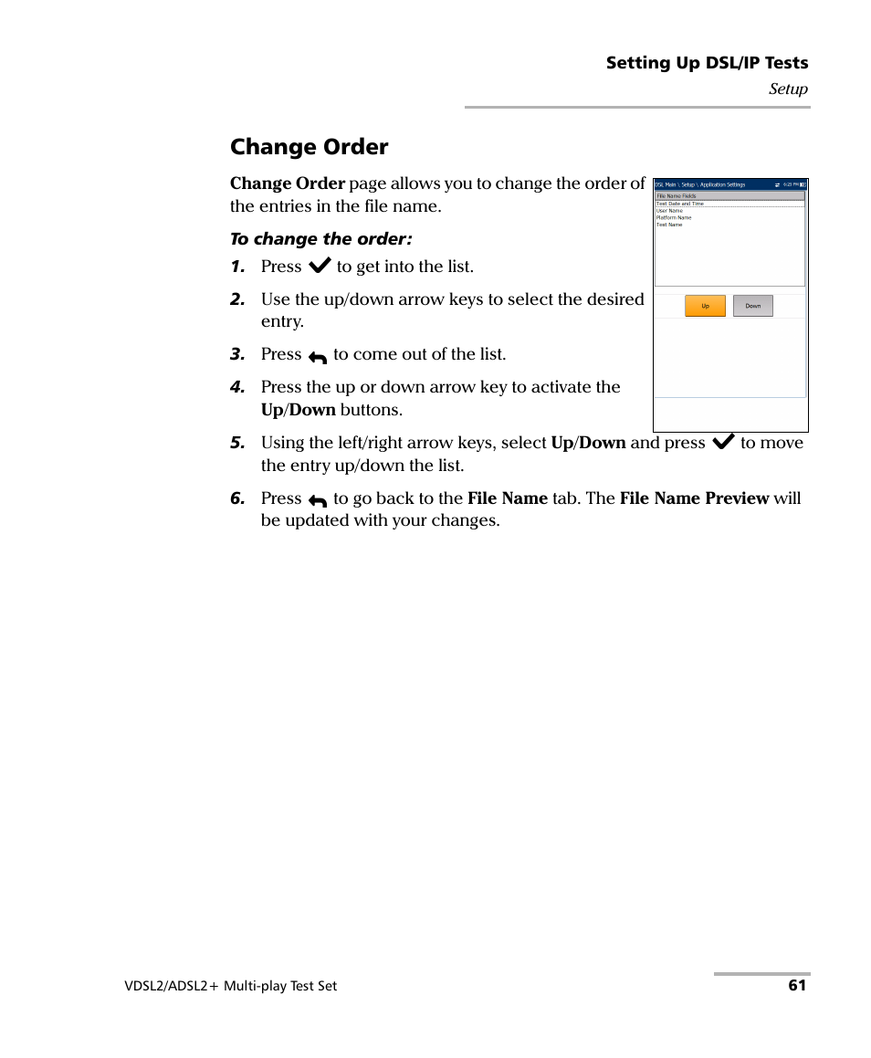 Change order | EXFO MaxTester MAX-630 User Manual | Page 67 / 135