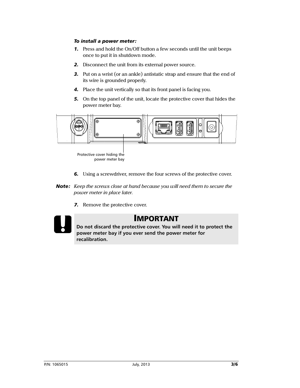 Mportant | EXFO MaxTester Series User Manual | Page 3 / 6