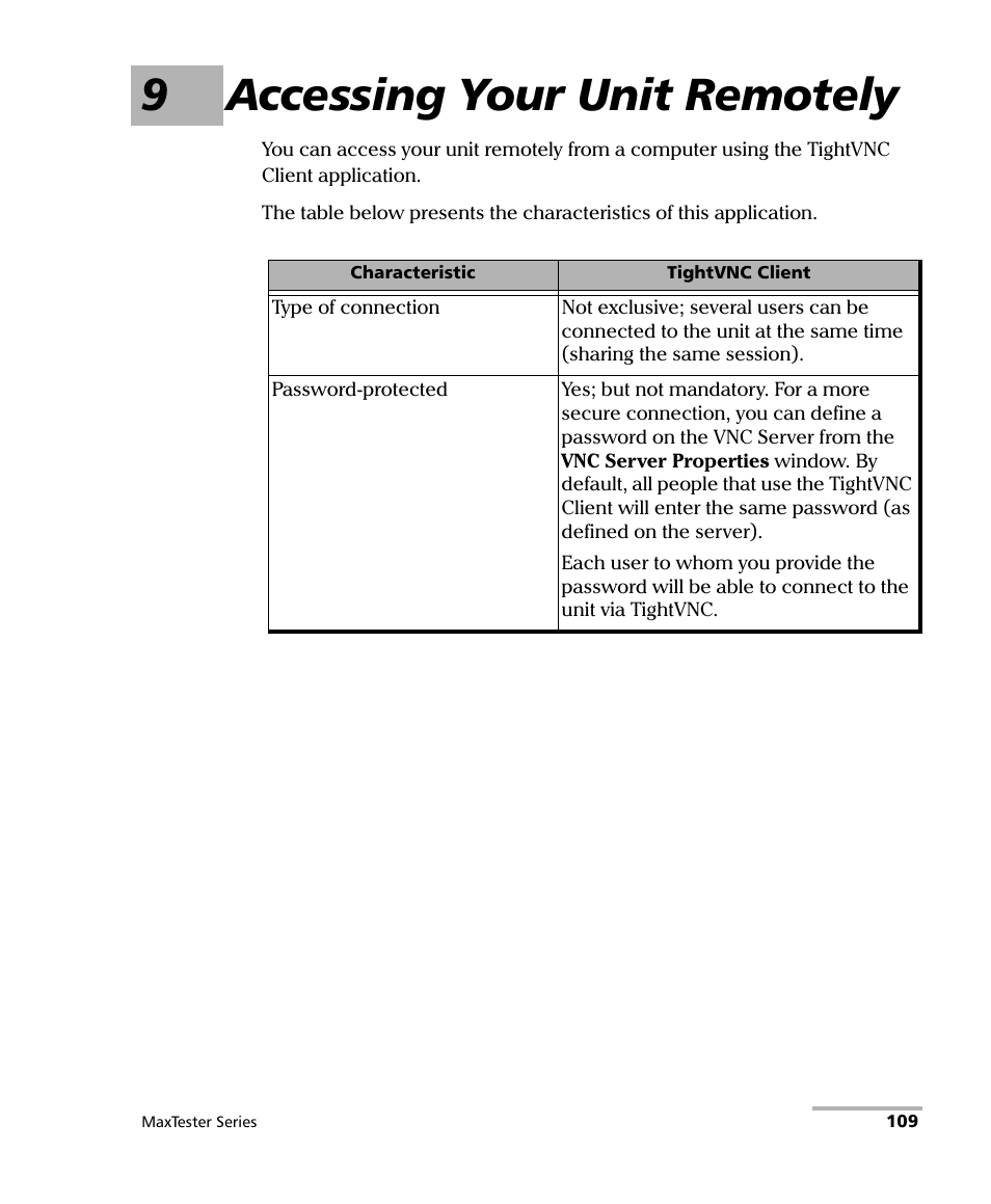 9 accessing your unit remotely, 9accessing your unit remotely | EXFO MaxTester Series User Manual | Page 119 / 175