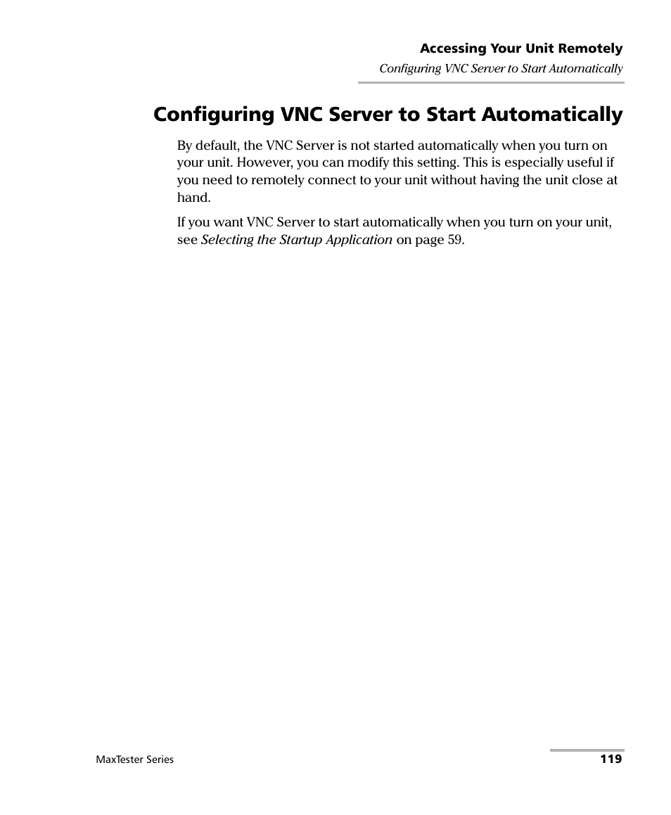 Configuring vnc server to start automatically | EXFO MaxTester Series User Manual | Page 129 / 175