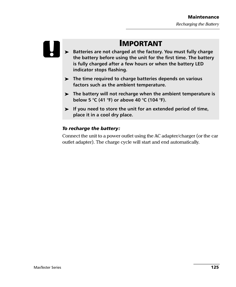 Mportant | EXFO MaxTester Series User Manual | Page 135 / 175