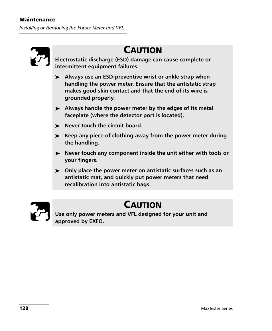 Aution | EXFO MaxTester Series User Manual | Page 138 / 175