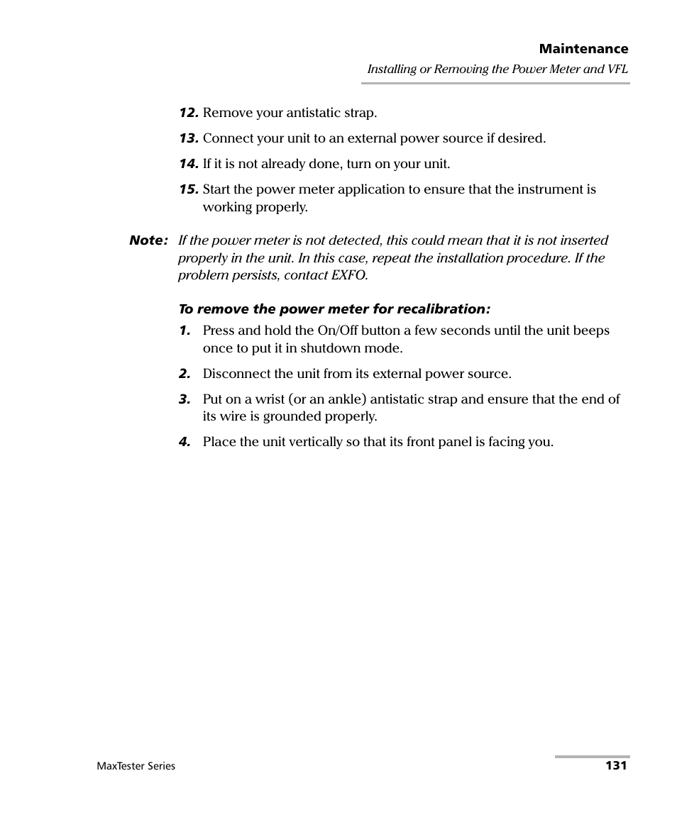 EXFO MaxTester Series User Manual | Page 141 / 175