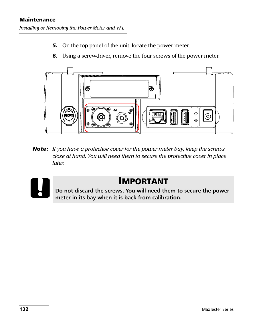 Mportant | EXFO MaxTester Series User Manual | Page 142 / 175