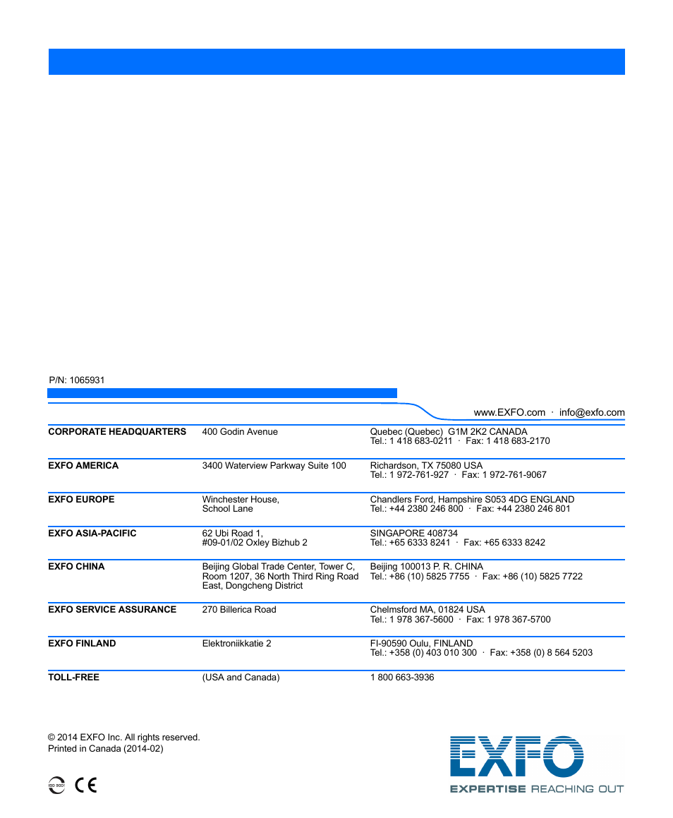 EXFO MaxTester Series User Manual | Page 175 / 175