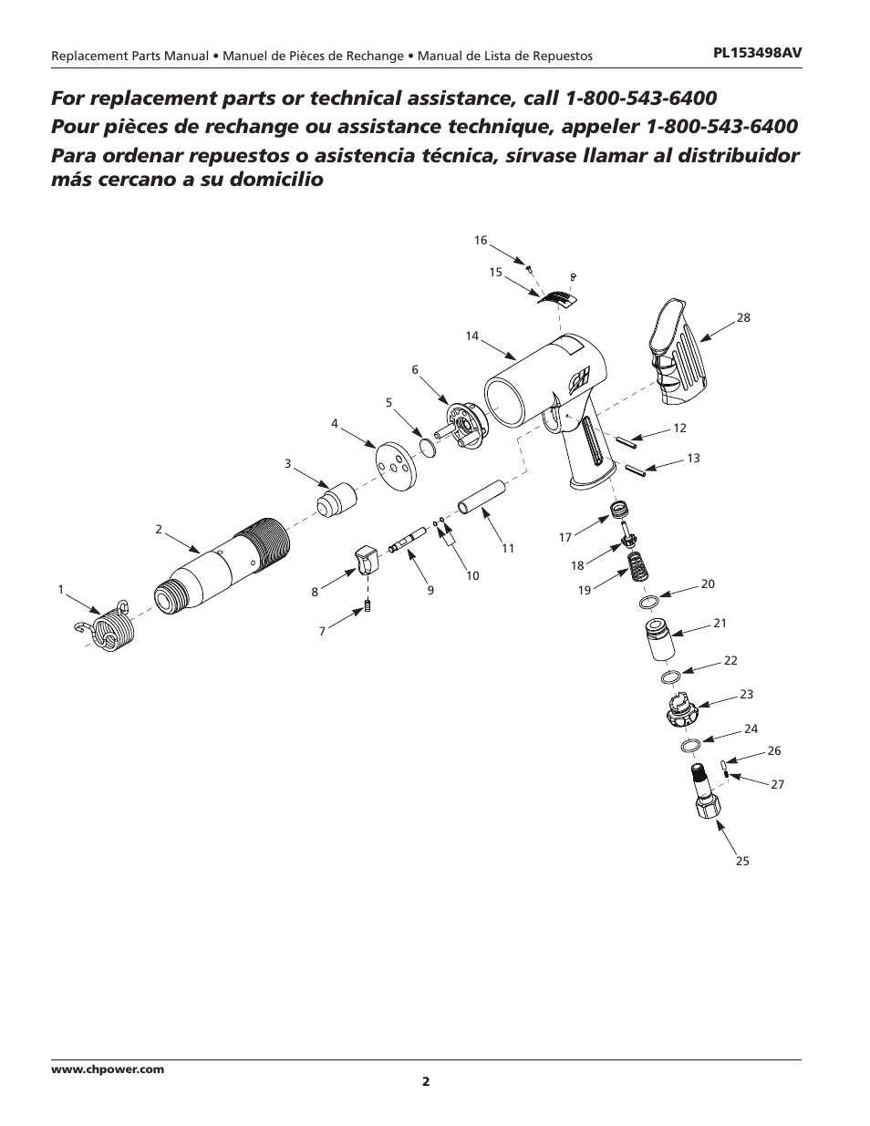 Campbell Hausfeld PL153498AV User Manual | Page 2 / 4