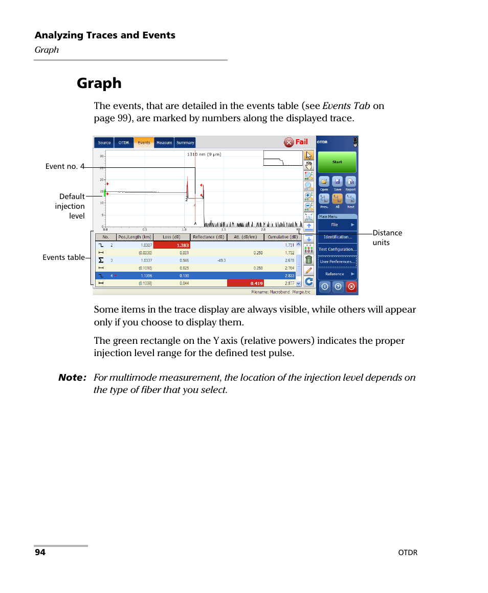 Graph | EXFO OTDR 2 User Manual | Page 102 / 219