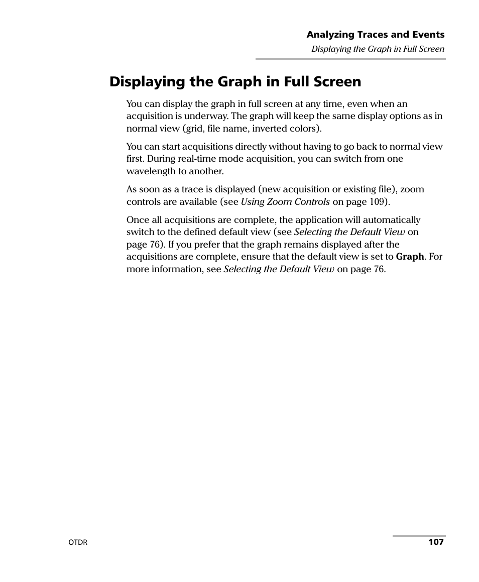 Displaying the graph in full screen | EXFO OTDR 2 User Manual | Page 115 / 219