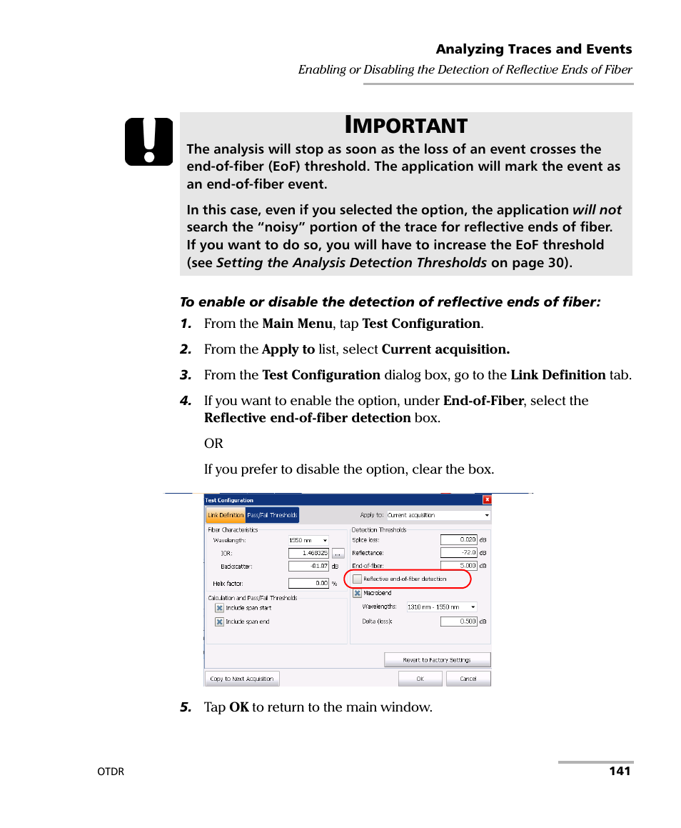 Mportant | EXFO OTDR 2 User Manual | Page 149 / 219