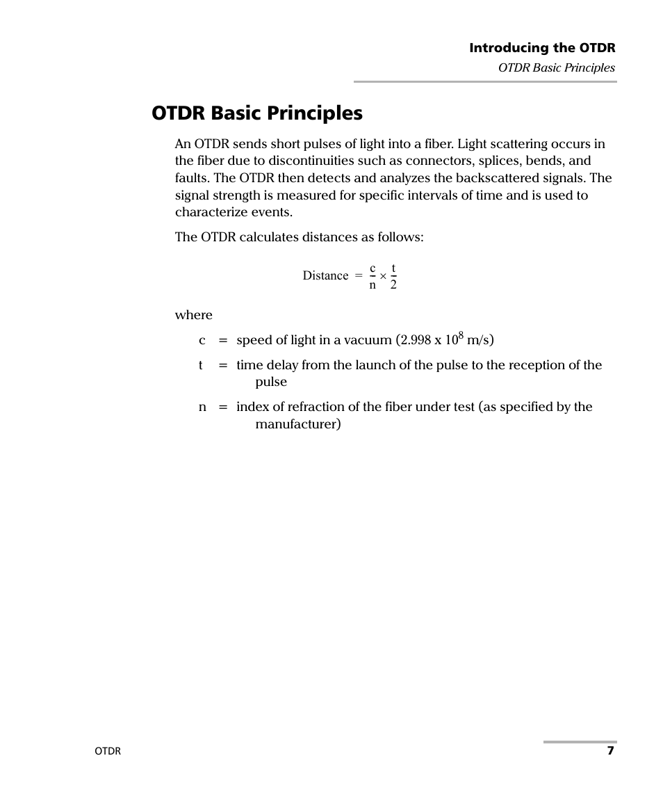 Otdr basic principles | EXFO OTDR 2 User Manual | Page 15 / 219