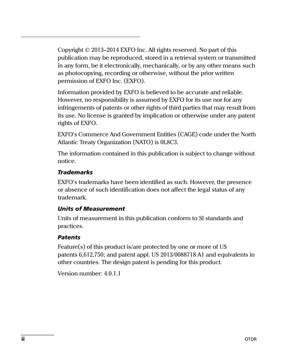 EXFO OTDR 2 User Manual | Page 2 / 219