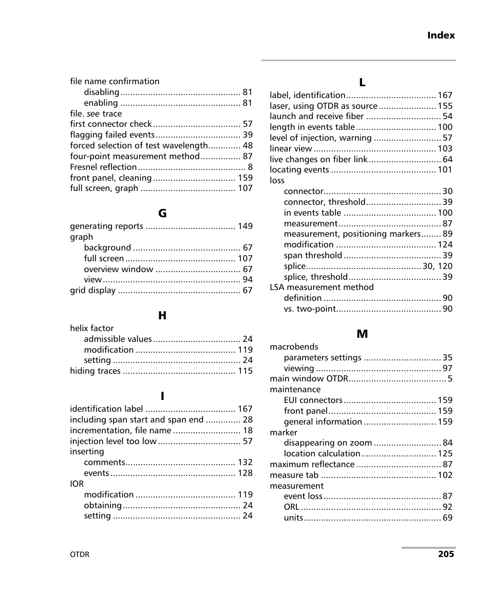 EXFO OTDR 2 User Manual | Page 213 / 219