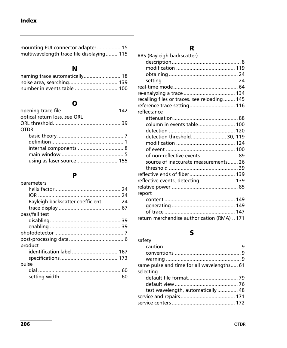 EXFO OTDR 2 User Manual | Page 214 / 219