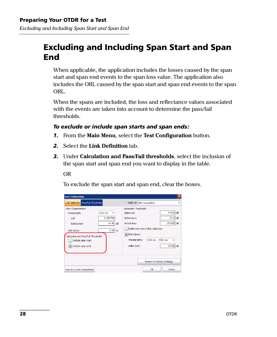 Excluding and including span start and span end | EXFO OTDR 2 User Manual | Page 36 / 219