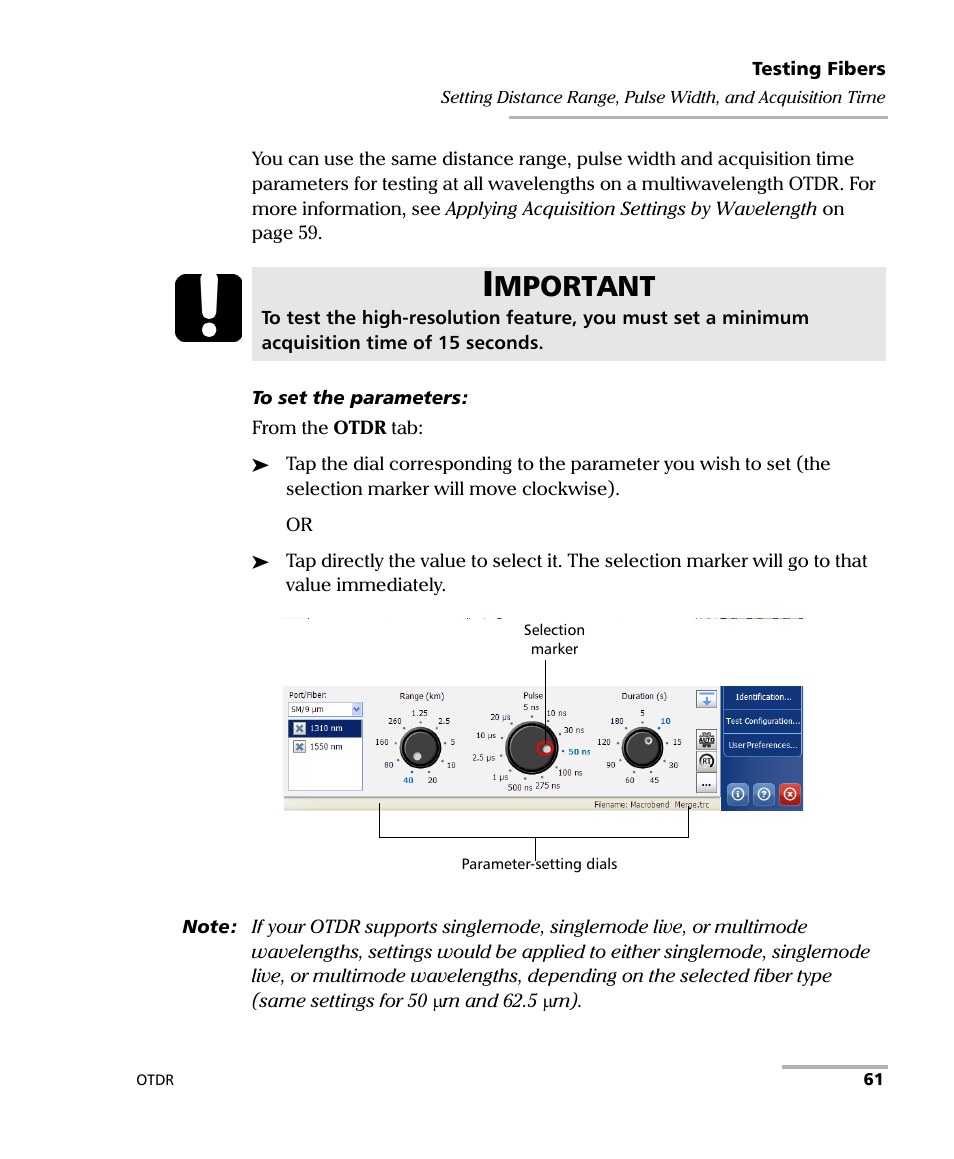 Mportant | EXFO OTDR 2 User Manual | Page 69 / 219