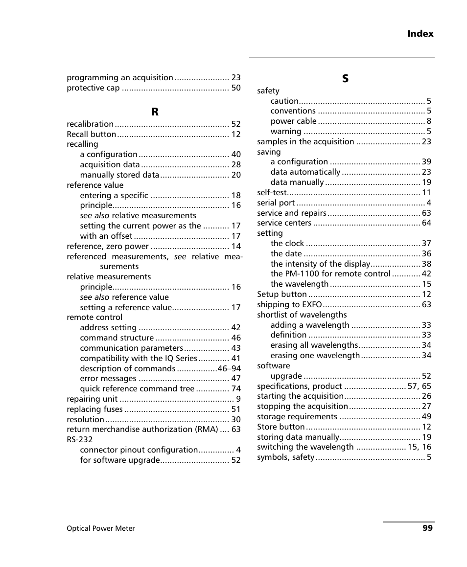 EXFO PM-1100 Optical Power Meter User Manual | Page 109 / 111