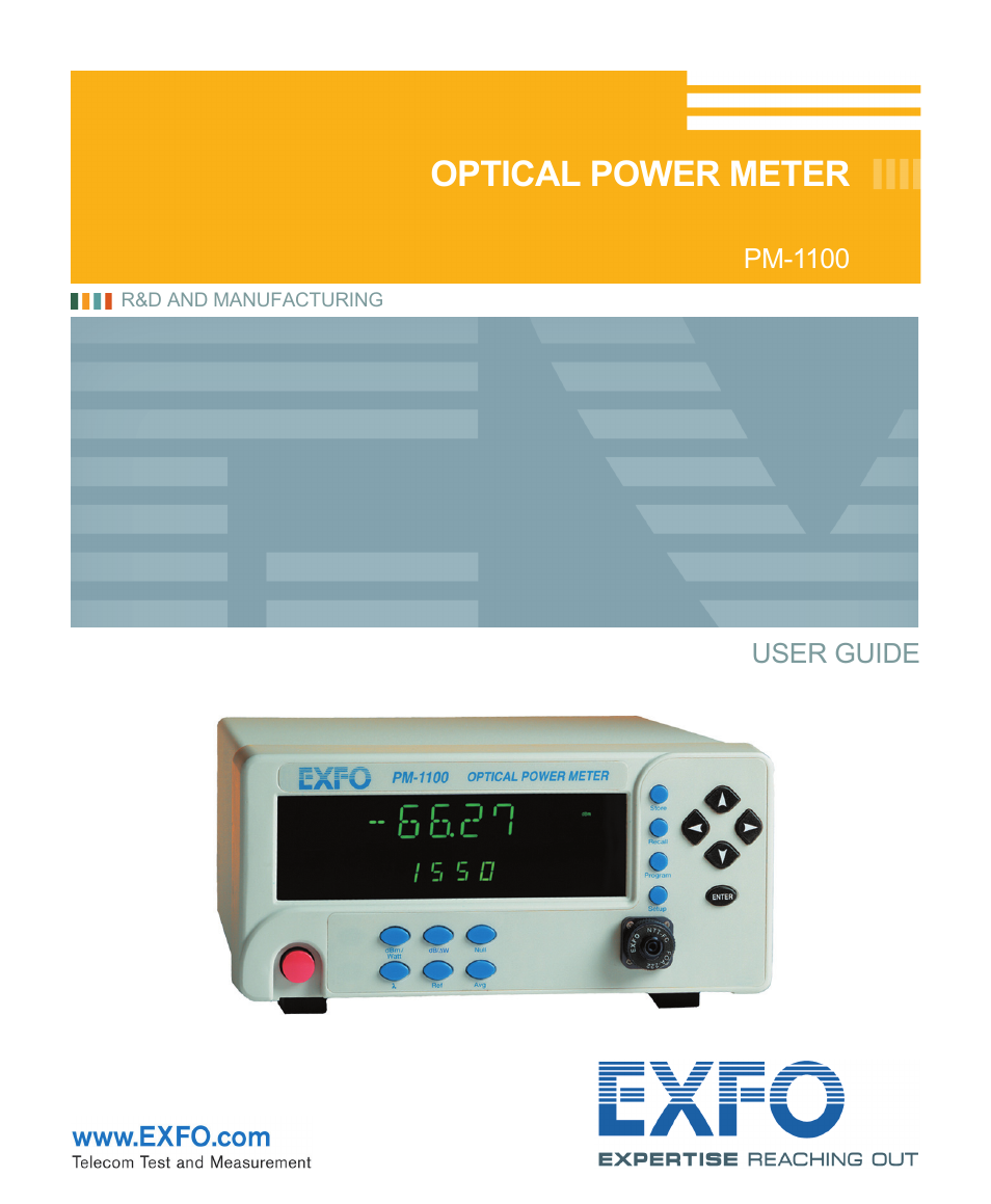 Optical power meter | EXFO PM-1100 Optical Power Meter User Manual | Page 5 / 111