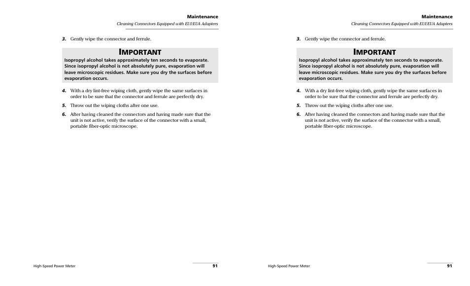 Mportant | EXFO PM-1600 High-Speed Power Meter User Manual | Page 101 / 162