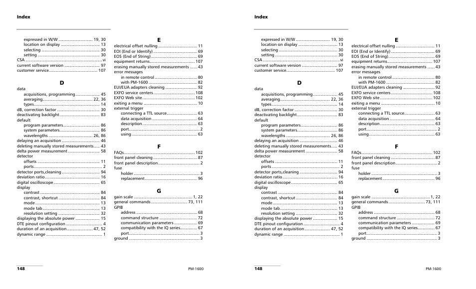 EXFO PM-1600 High-Speed Power Meter User Manual | Page 158 / 162