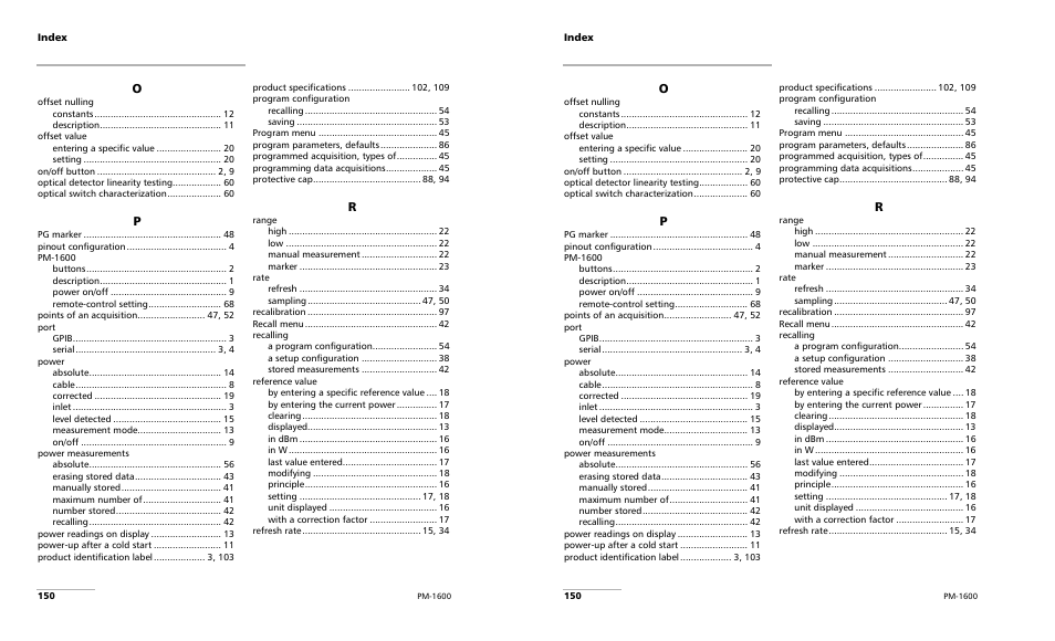 EXFO PM-1600 High-Speed Power Meter User Manual | Page 160 / 162