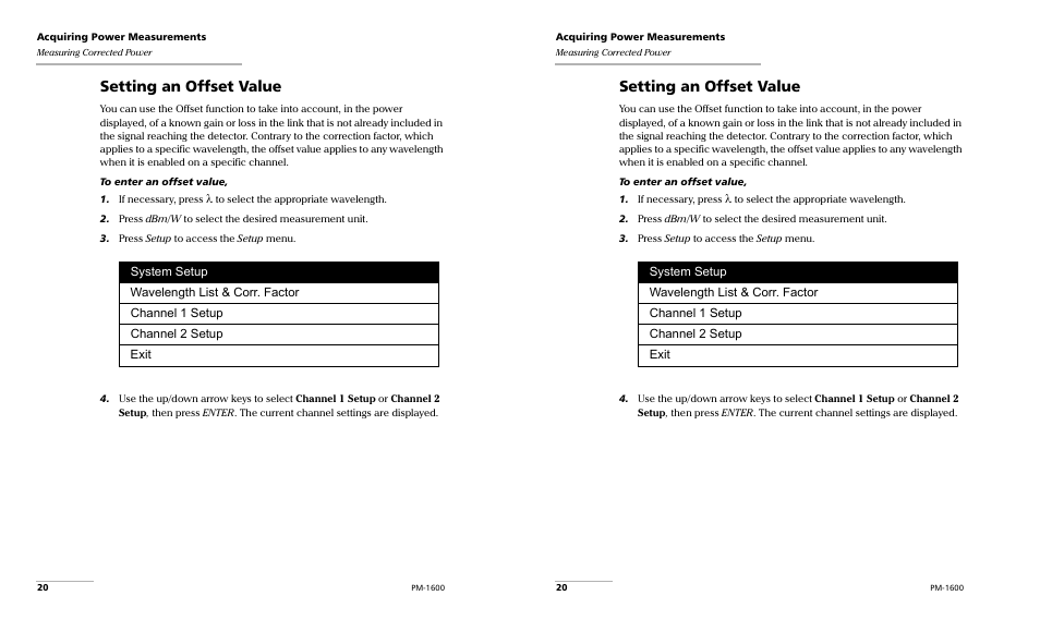 Setting an offset value | EXFO PM-1600 High-Speed Power Meter User Manual | Page 30 / 162