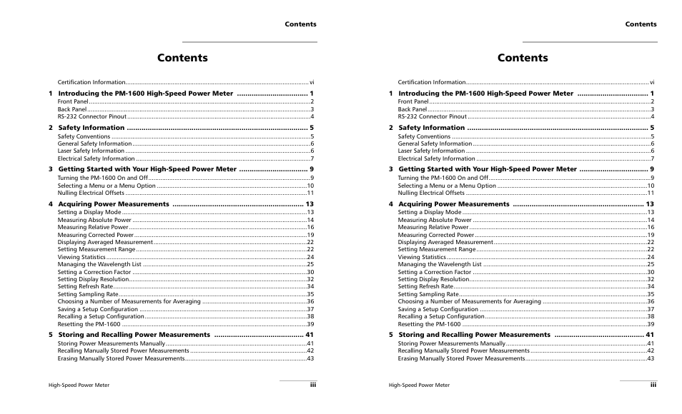 EXFO PM-1600 High-Speed Power Meter User Manual | Page 5 / 162