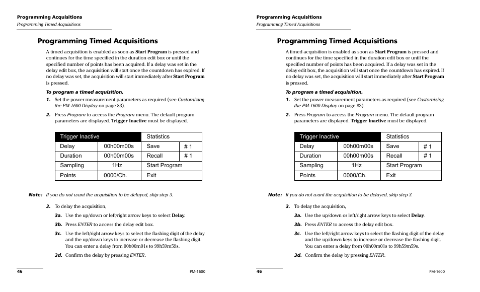 Programming timed acquisitions | EXFO PM-1600 High-Speed Power Meter User Manual | Page 56 / 162