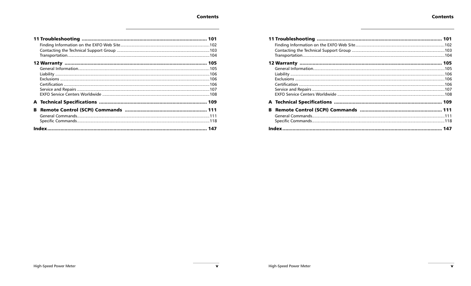 EXFO PM-1600 High-Speed Power Meter User Manual | Page 7 / 162