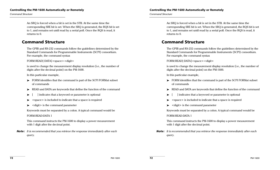 Command structure | EXFO PM-1600 High-Speed Power Meter User Manual | Page 82 / 162