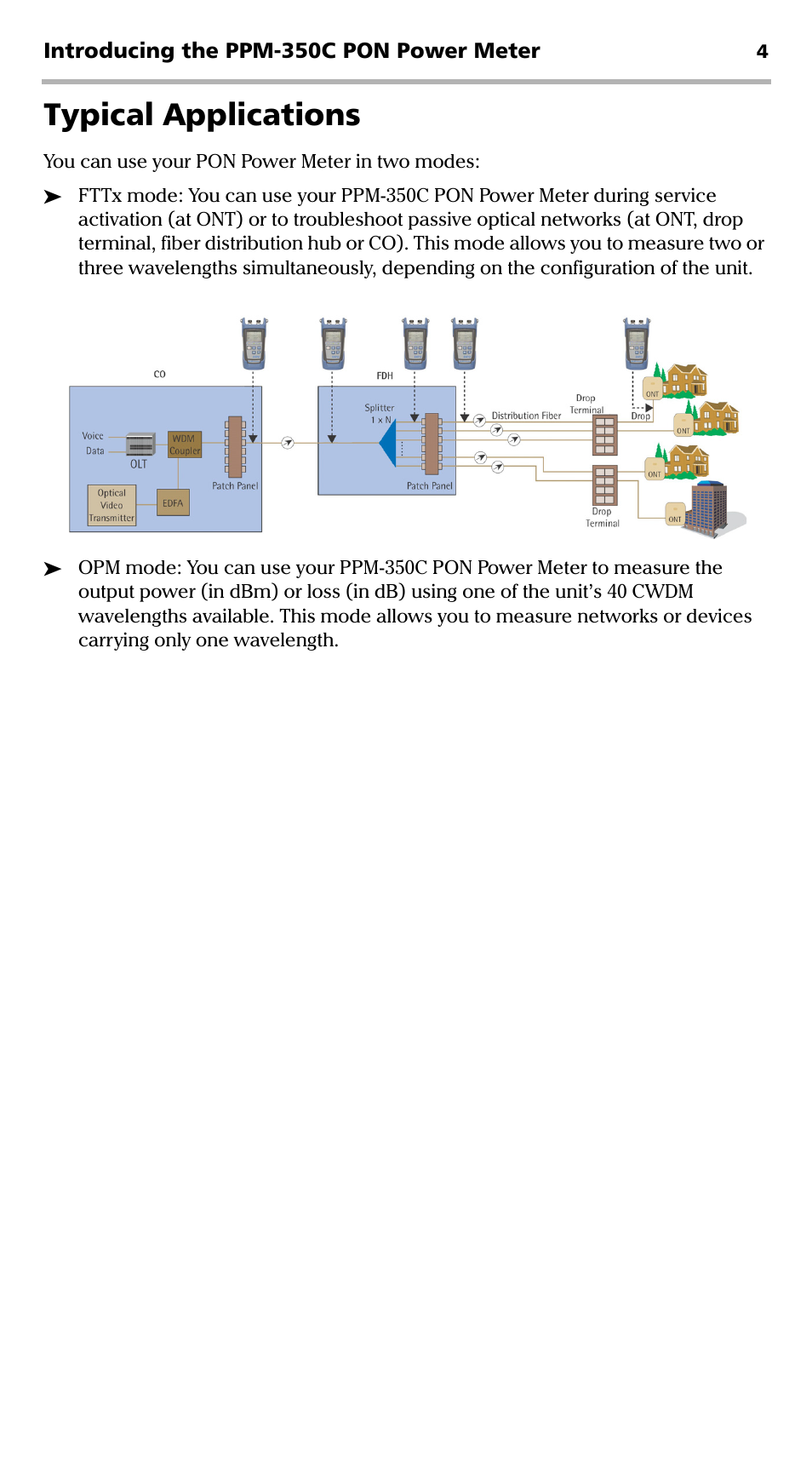 Typical applications | EXFO PPM-350C PON Power Meter User Manual | Page 10 / 47