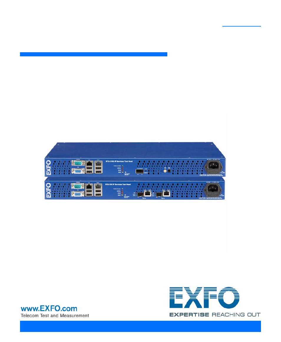 EXFO RTU 310-310G IP Services Test Head User Manual | 547 pages