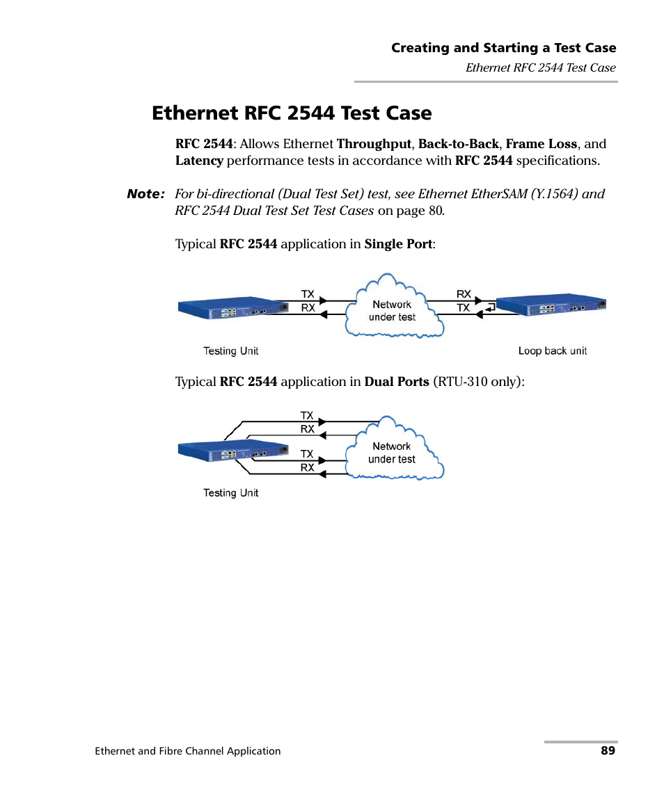 Ethernet rfc 2544 test case | EXFO RTU 310-310G IP Services Test Head User Manual | Page 101 / 547
