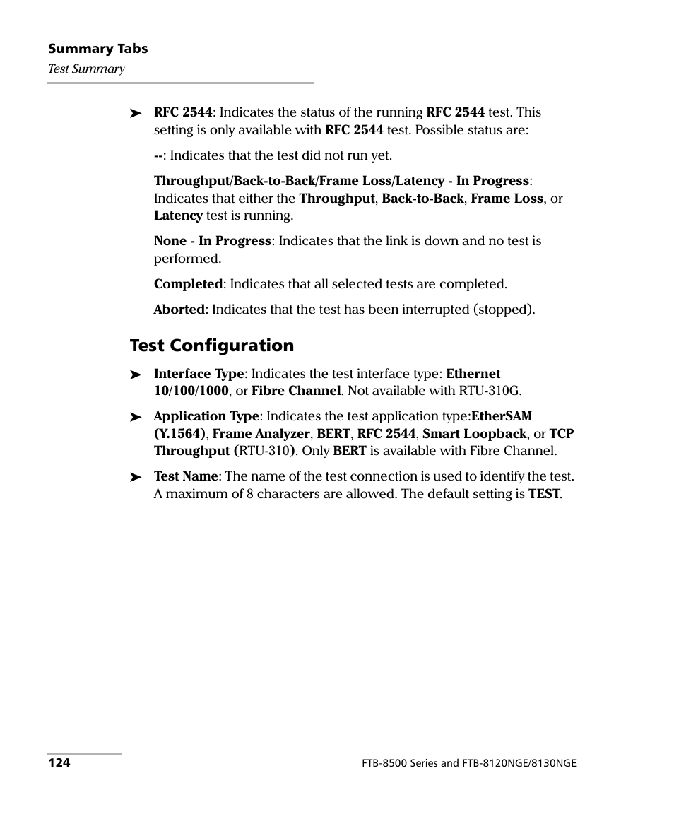 Test configuration | EXFO RTU 310-310G IP Services Test Head User Manual | Page 136 / 547