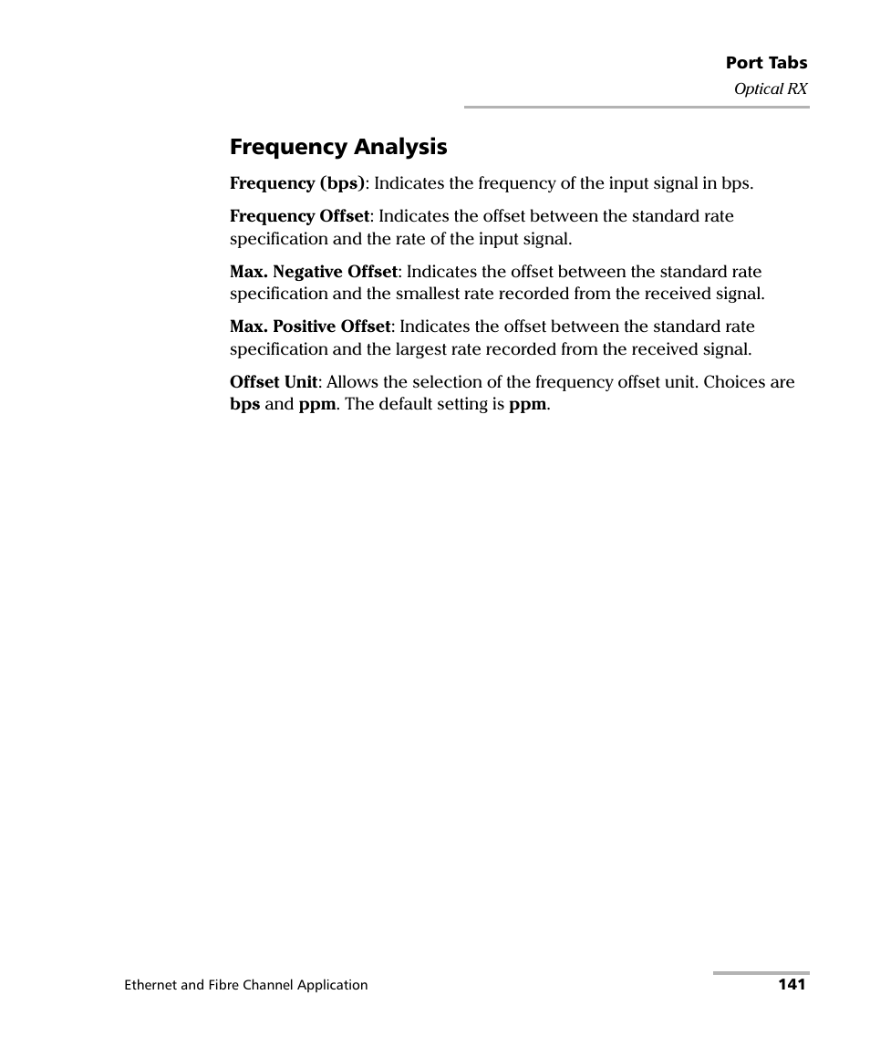 Frequency analysis | EXFO RTU 310-310G IP Services Test Head User Manual | Page 153 / 547