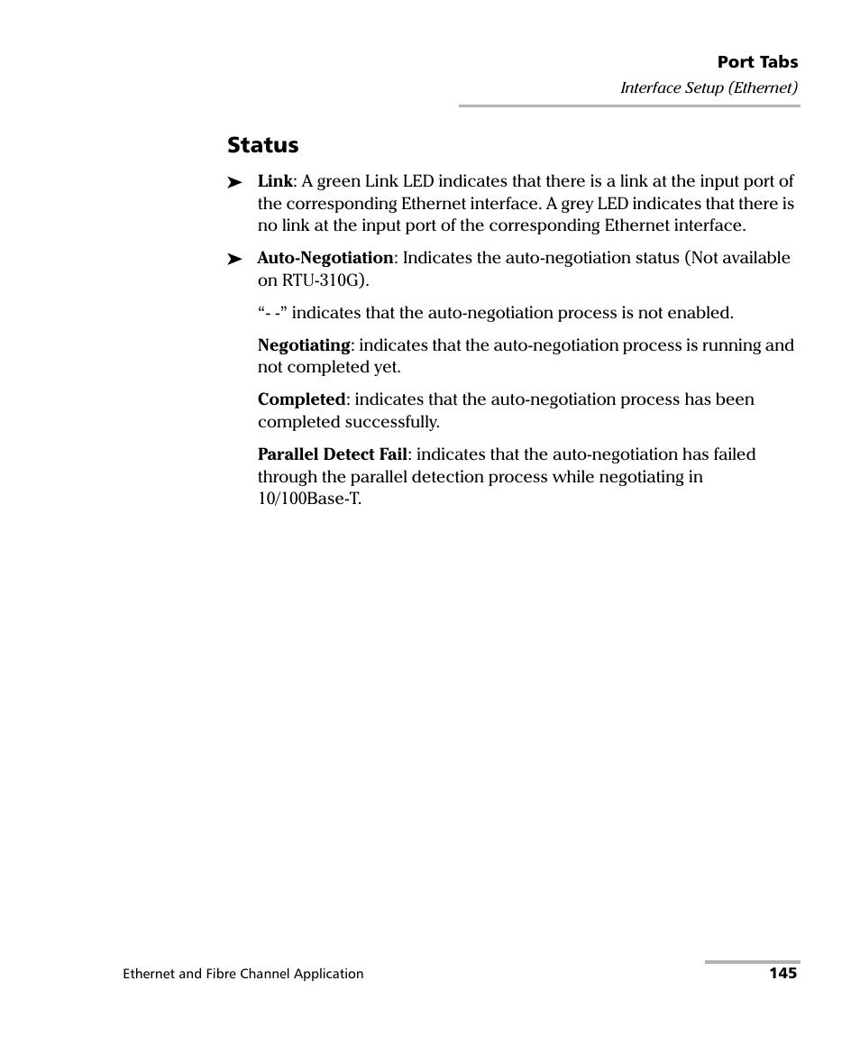 Status | EXFO RTU 310-310G IP Services Test Head User Manual | Page 157 / 547