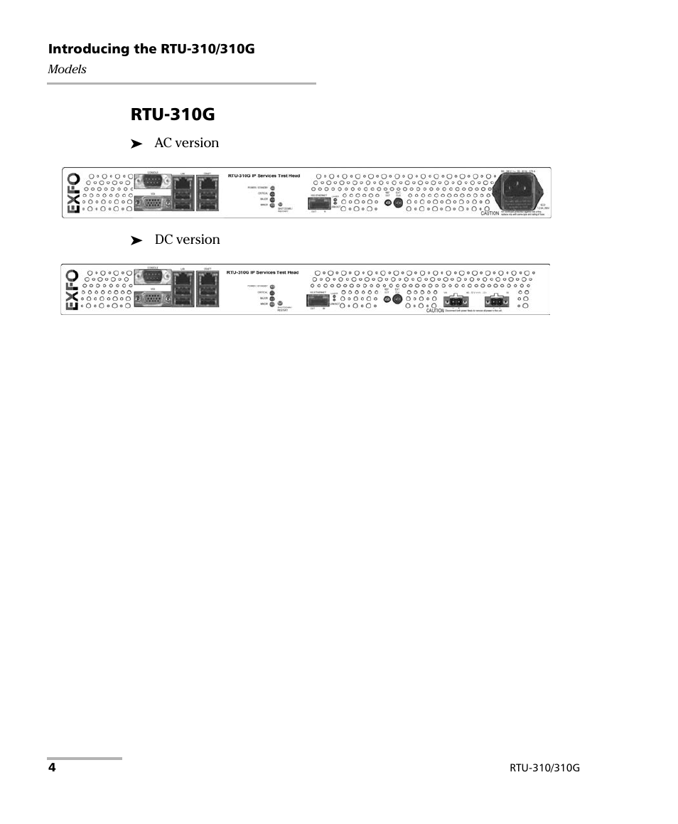 Rtu-310g | EXFO RTU 310-310G IP Services Test Head User Manual | Page 16 / 547