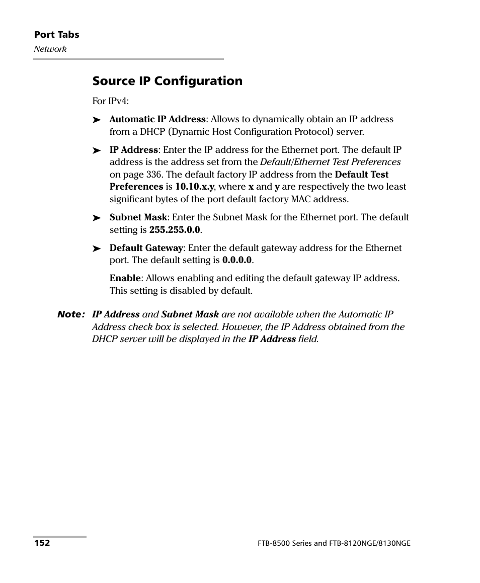 Source ip configuration | EXFO RTU 310-310G IP Services Test Head User Manual | Page 164 / 547