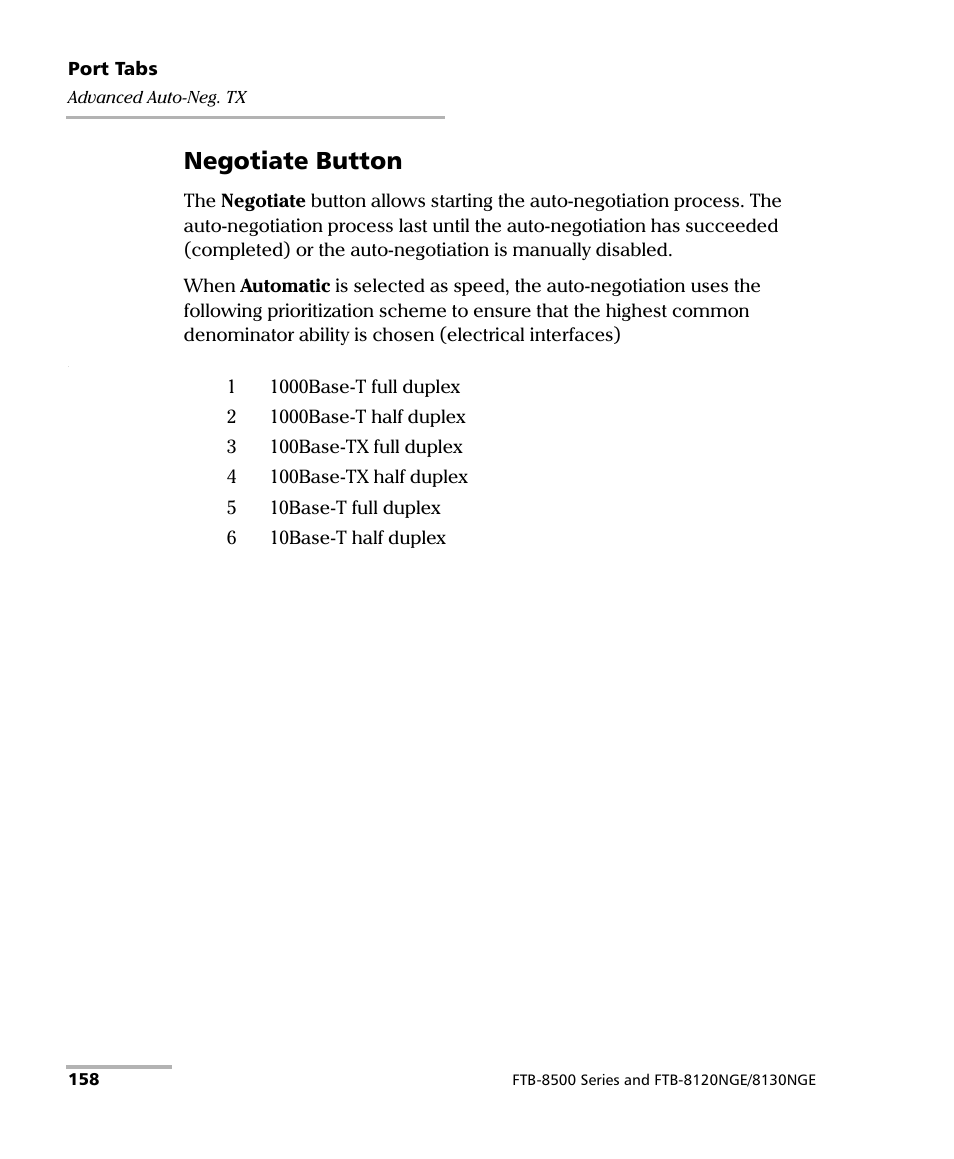 Negotiate button | EXFO RTU 310-310G IP Services Test Head User Manual | Page 170 / 547
