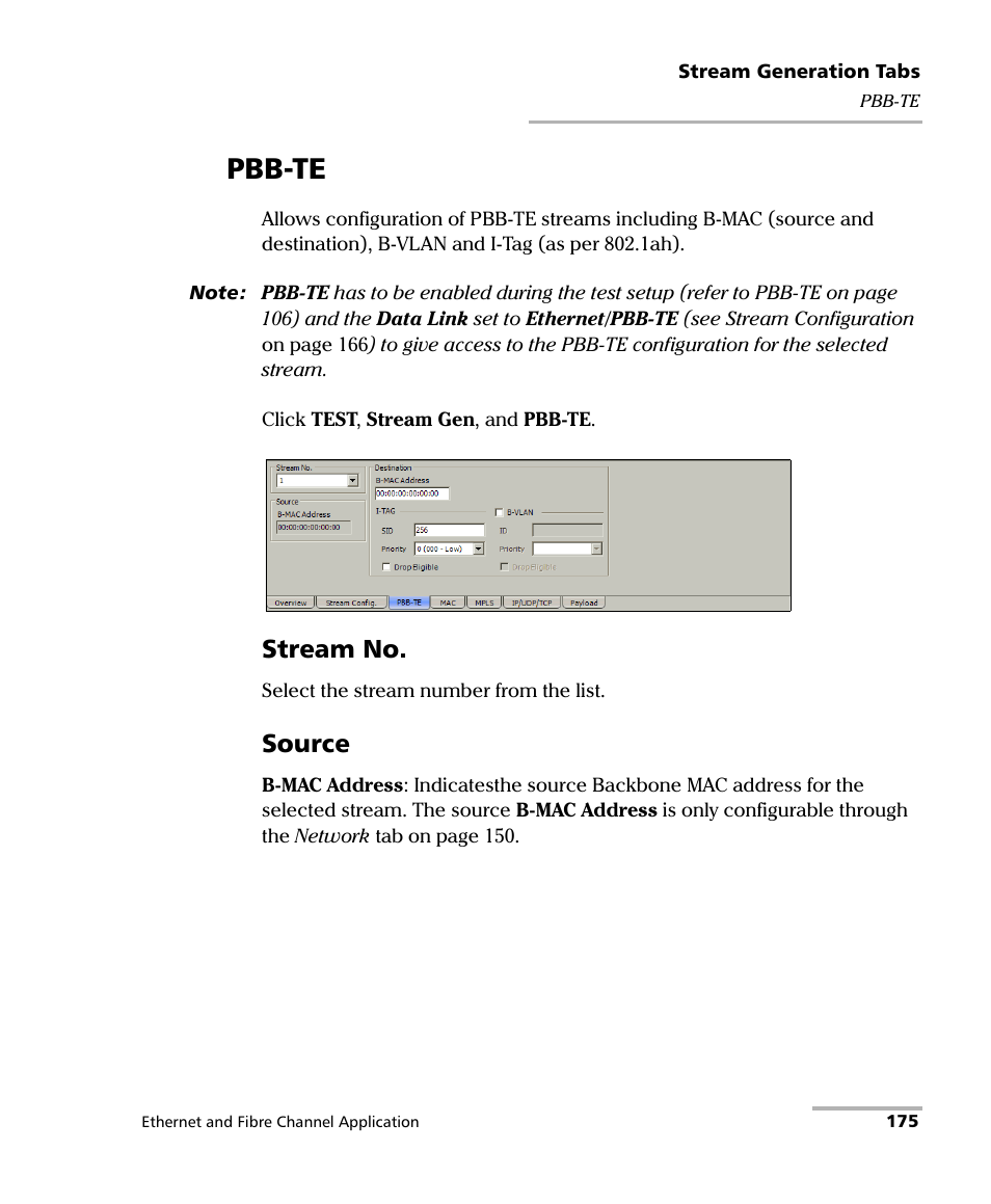 Pbb-te, Stream no, Source | EXFO RTU 310-310G IP Services Test Head User Manual | Page 187 / 547