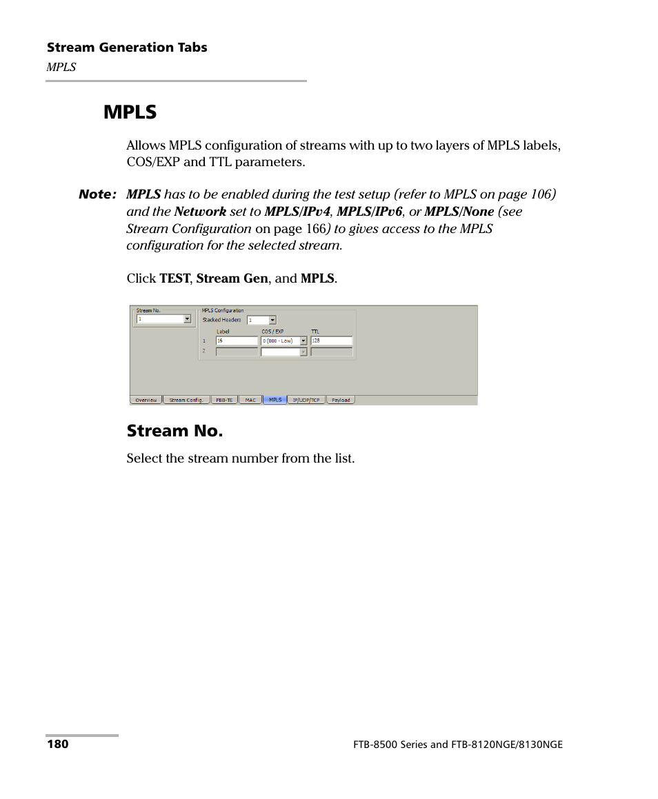 Mpls, Stream no | EXFO RTU 310-310G IP Services Test Head User Manual | Page 192 / 547