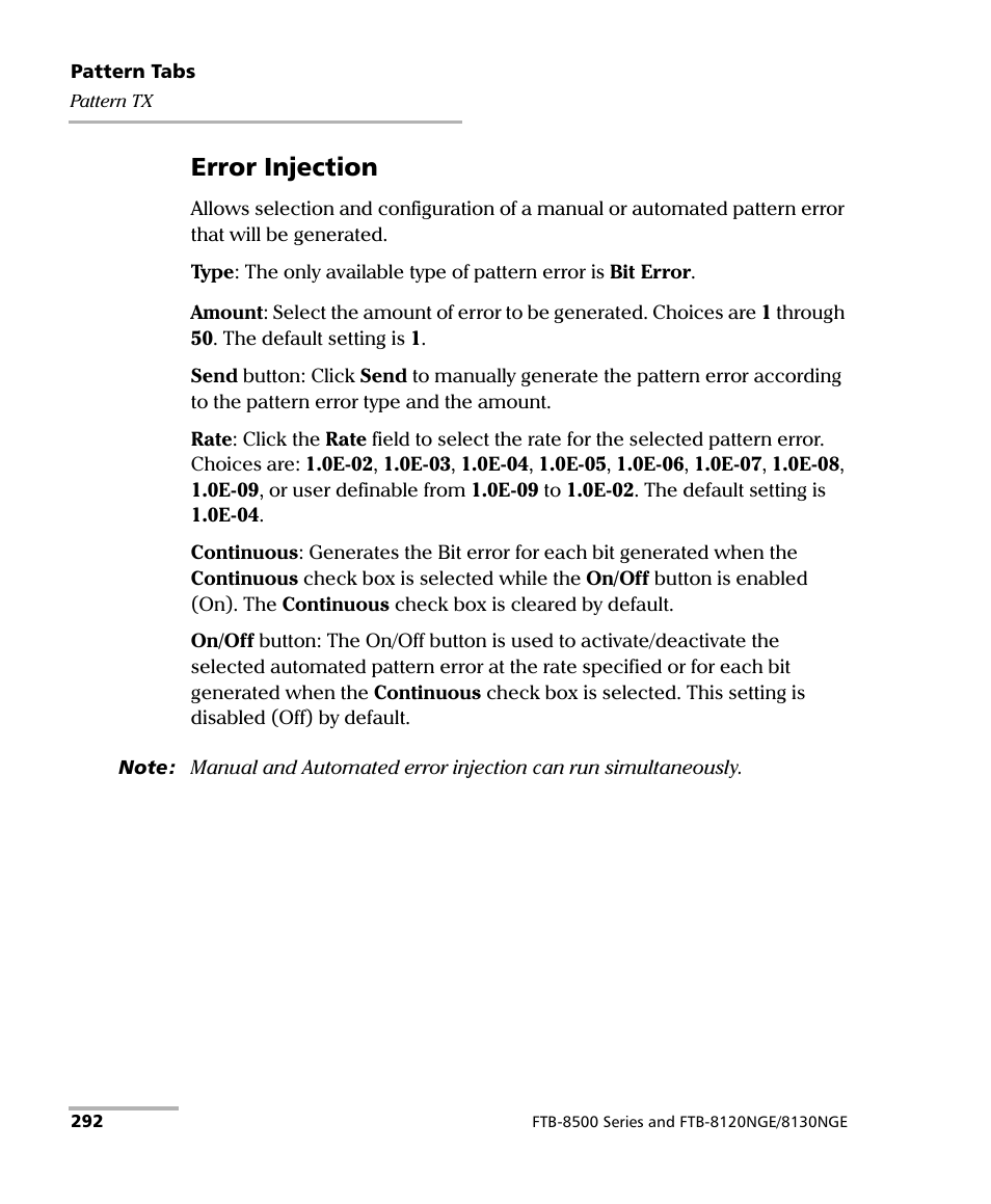 Error injection | EXFO RTU 310-310G IP Services Test Head User Manual | Page 304 / 547