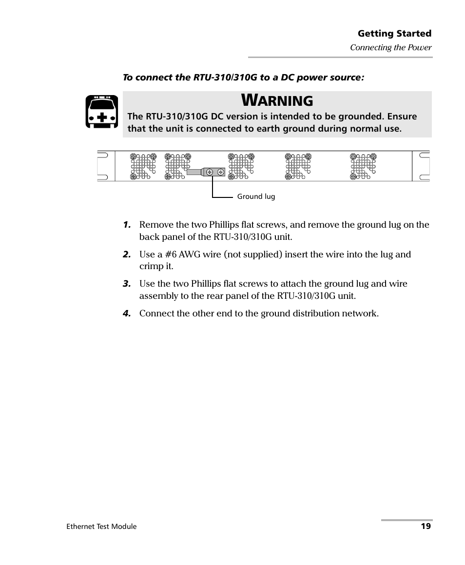 Arning | EXFO RTU 310-310G IP Services Test Head User Manual | Page 31 / 547