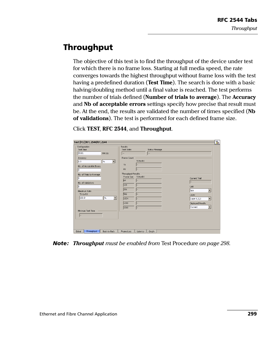 Throughput | EXFO RTU 310-310G IP Services Test Head User Manual | Page 311 / 547