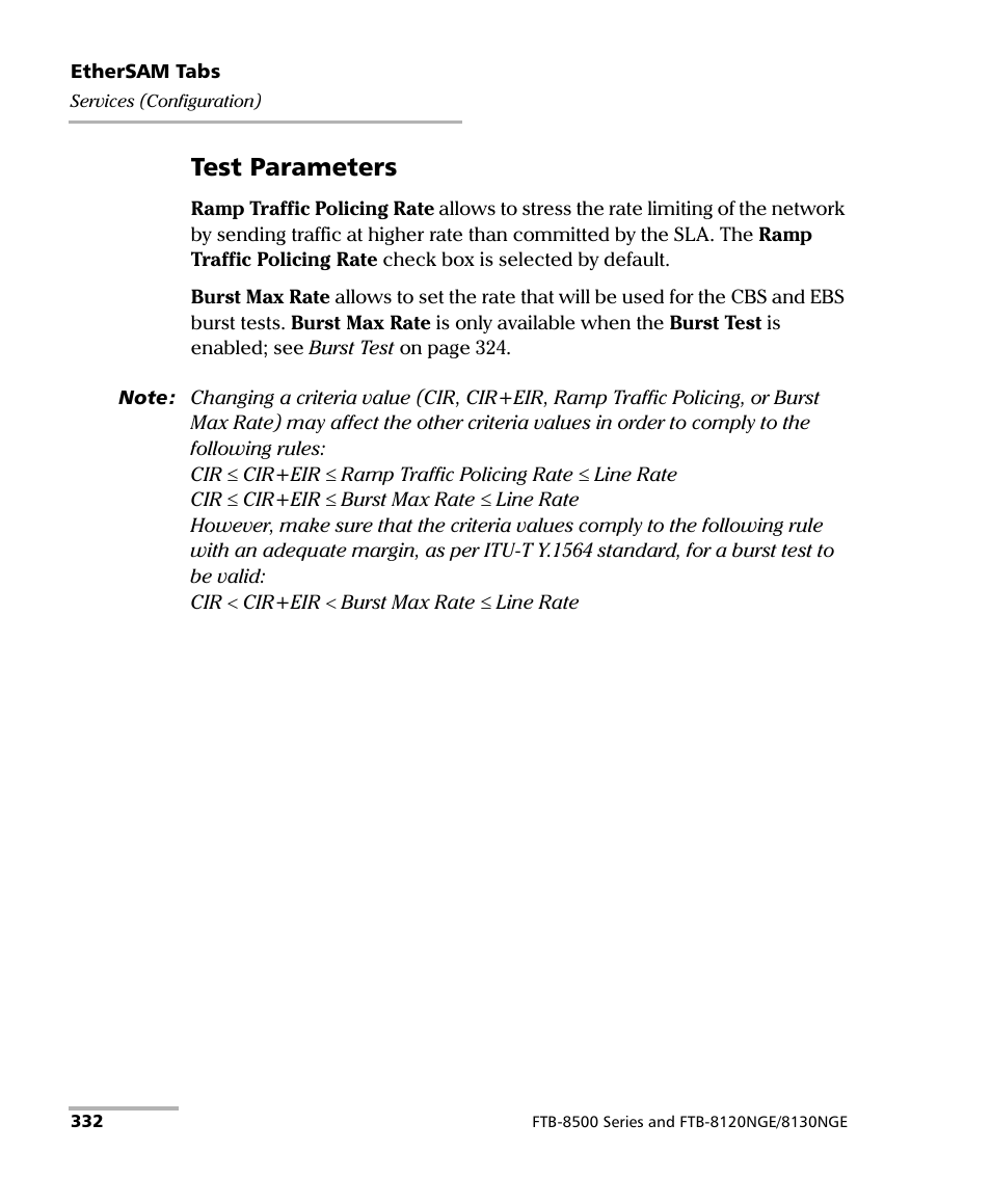 Test parameters | EXFO RTU 310-310G IP Services Test Head User Manual | Page 344 / 547